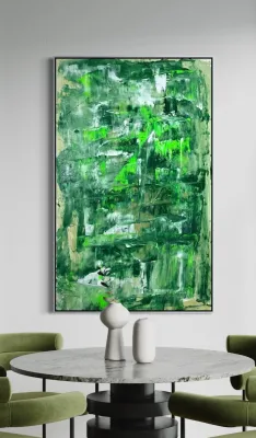 Alberto Stocco – "Abstract Green Forest" – Acrilico su Tela 110x75 cm