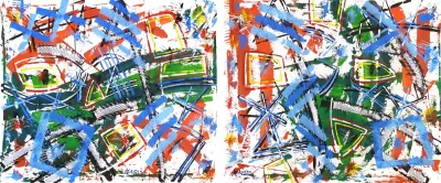 Angelo Calabria (ACA) – "Meadow III – Elaborazione 2930/2931" – Dittico XXL